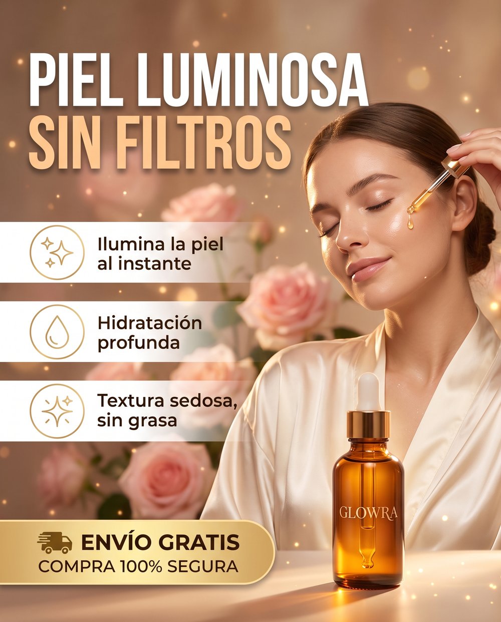 Anuncio de Glowra generado con IA
